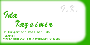 ida kazsimir business card